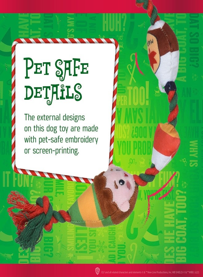 إلف لعبة Elf for Pets على شكل كلب قطيفة 7 بوصات مع حبل وحلوى | ألعاب قطيفة تصدر صوتاً، ألعاب شد الحبل للكلاب | منتج مرخص رسميًا للحيوانات الأليفة، مناسب للكلاب وحشو جوارب عيد الميلاد، رفيق، حلوى، وحبل شراب القيقب (FF23461) - Image 5