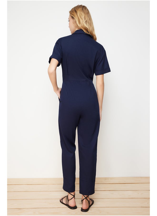 trendyol - Navy Blue Woven Overalls TWOSS24TU00003 - Image 1
