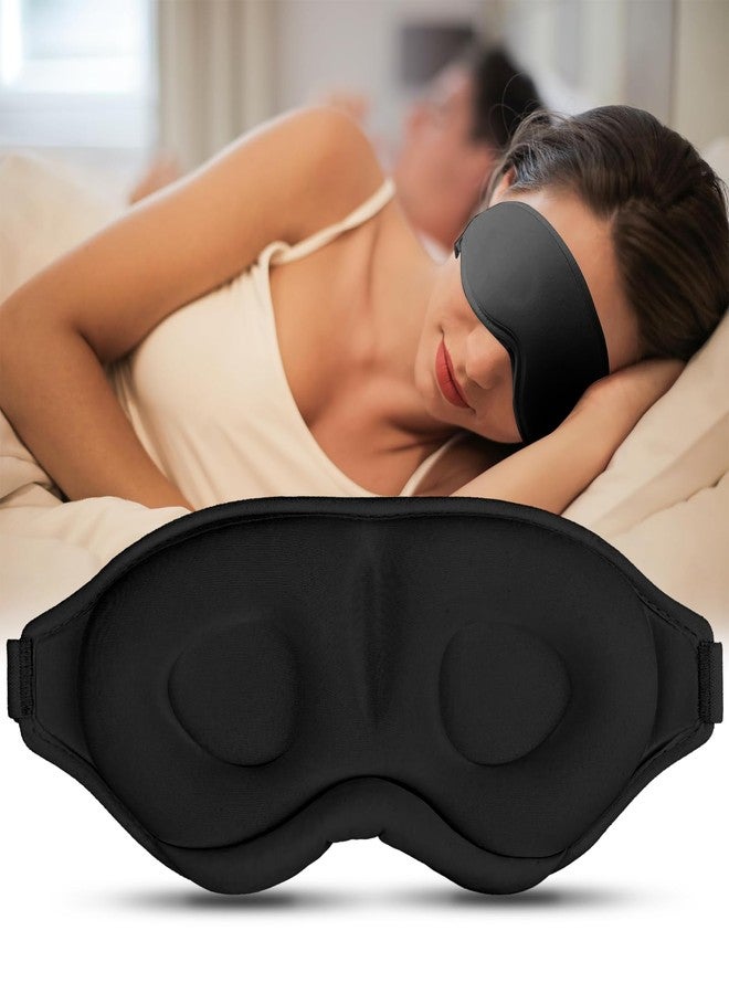 Gizmolet Sleep Mask for Side Sleeper Women Men, Light Blocking Eye Mask for Sleeping, 3D Contoured Cup Sleeping Mask for Zero Eye Pressure, with Adjustable Elastic Strap for Sleep Travel, Black - Image 1
