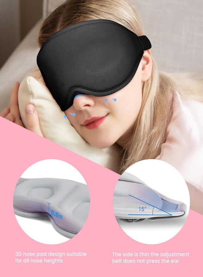 Gizmolet Sleep Mask for Side Sleeper Women Men, Light Blocking Eye Mask for Sleeping, 3D Contoured Cup Sleeping Mask for Zero Eye Pressure, with Adjustable Elastic Strap for Sleep Travel, Black - Image 2
