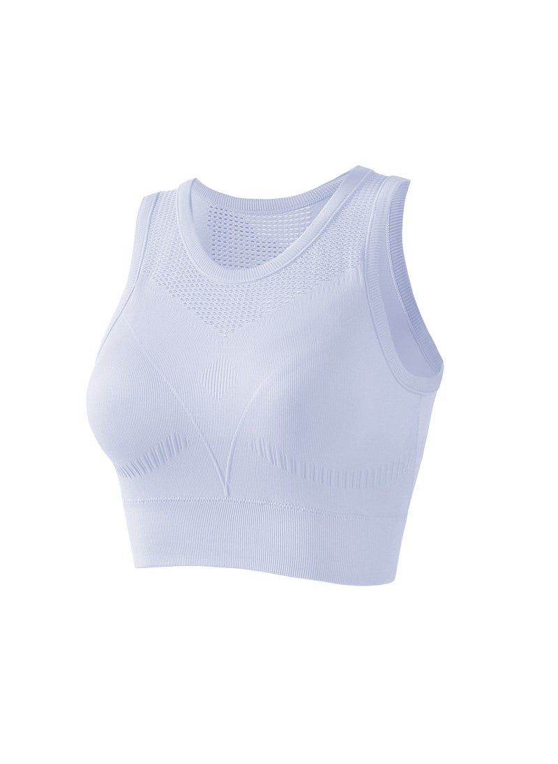 High Support Sports Bra with Built-In Cups and Hollow Back Black