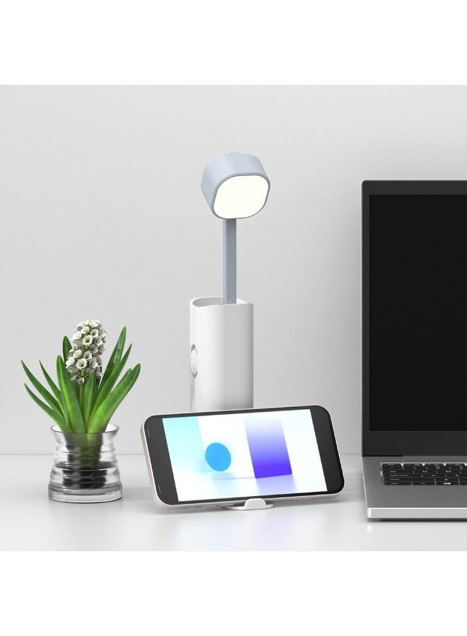 قابل للشحن الإبداعي الصغير القابل للتوسع مصباح المكتب الدراسة والمكتب 3 أوضاع الضوء المحمول مع موقف الهاتف قابل للتعديل متعدد الوظائف فوق الخفيفة في الهواء الطلق - Image 2