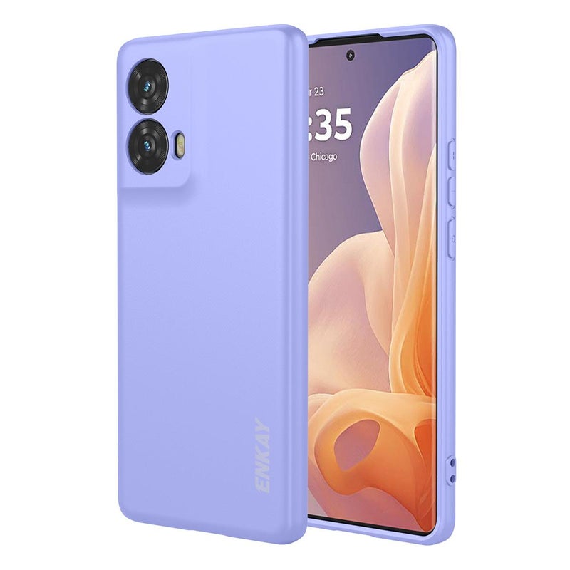 HuHa Case Cover For Motorola Edge 50 Fusion 5G ENKAY Liquid Silicone Soft Shockproof Phone Case(Purple) - Image 1