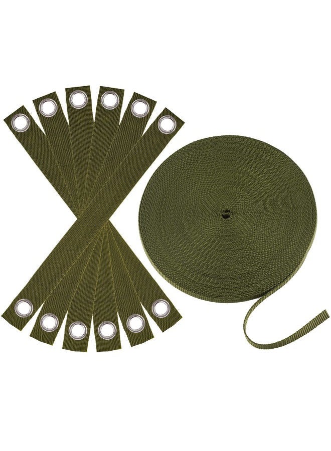 Shitailu Professional Tree Stake Kits for 2 Trees- 6pcs 15.7 Inch Tree Straps + 65.6 Feet Strong Rope for Plant Fix Straight Healthy Growth,Green - Image 1
