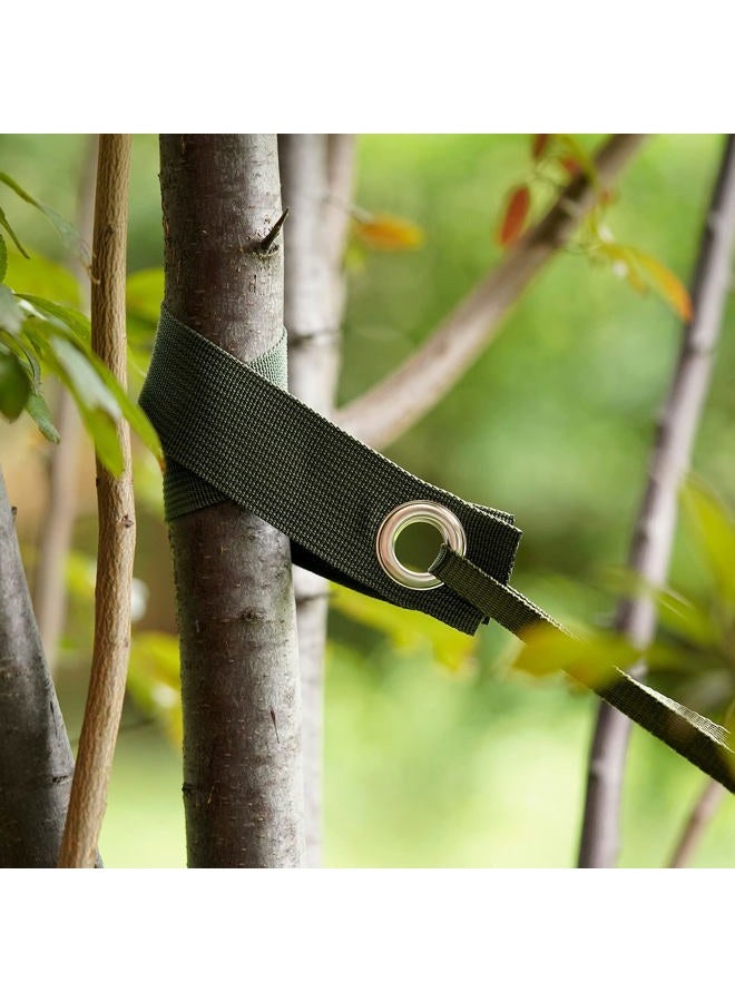 Shitailu Professional Tree Stake Kits for 2 Trees- 6pcs 15.7 Inch Tree Straps + 65.6 Feet Strong Rope for Plant Fix Straight Healthy Growth,Green - Image 5
