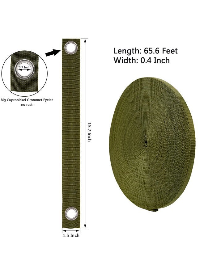Shitailu Professional Tree Stake Kits for 2 Trees- 6pcs 15.7 Inch Tree Straps + 65.6 Feet Strong Rope for Plant Fix Straight Healthy Growth,Green - Image 2