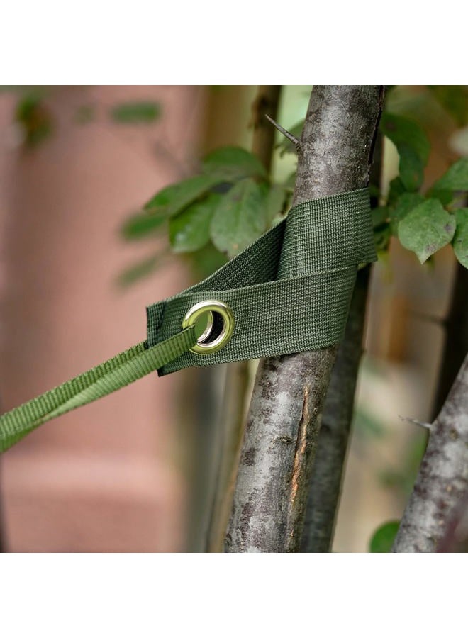 Shitailu Professional Tree Stake Kits for 2 Trees- 6pcs 15.7 Inch Tree Straps + 65.6 Feet Strong Rope for Plant Fix Straight Healthy Growth,Green - Image 4