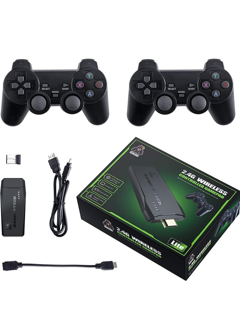 وحدة تحكم ألعاب 4K HD وحدة تحكم ألعاب فيديو 2.4G وحدة تحكم لاسلكية مزدوجة، وحدة تحكم ألعاب تلفزيون كلاسيكية 64 جيجابايت ريترو 10000 عصا ألعاب - Image 1