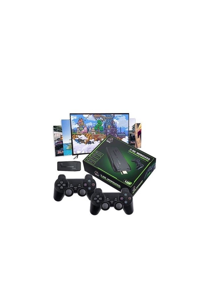 وحدة تحكم ألعاب 4K HD وحدة تحكم ألعاب فيديو 2.4G وحدة تحكم لاسلكية مزدوجة، وحدة تحكم ألعاب تلفزيون كلاسيكية 64 جيجابايت ريترو 10000 عصا ألعاب - Image 3