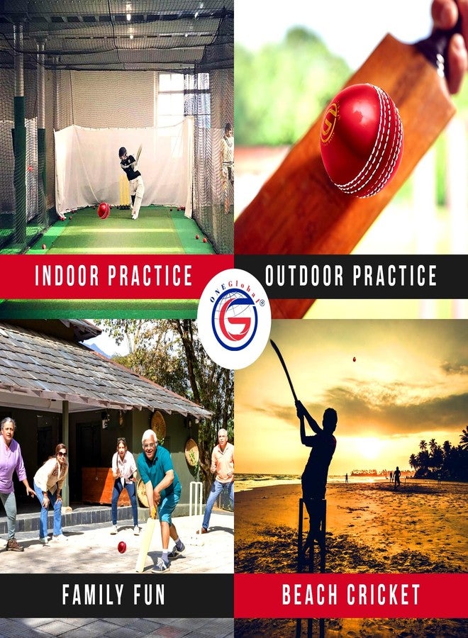 ONEGlobal Soft Indoor Outdoor Incrediball Practice Cricket Ball | Rubber Cricket Ball with Soft Core & Real Stitched Seam | for Practice, Coaching, Honing Skills & Family Fun | 7 Colours (1-Red) - Image 5