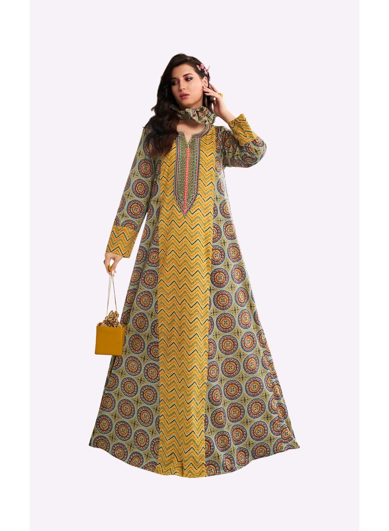 Sara Arabia Oriental Print Jalabiya - Image 1