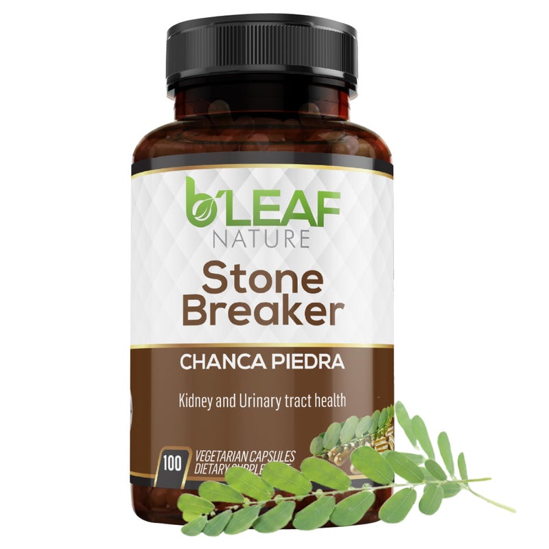 b'leaf NATURE بليف ناتشر شنك بيدرا حجر كسر 100 كبسولة 1000 ملغ دعم تقليدي للأعشاب للكلى غير معدلة وراثيًا نباتي خالي من الغلوتين صحة المسالك البولية والكبد - Image 3