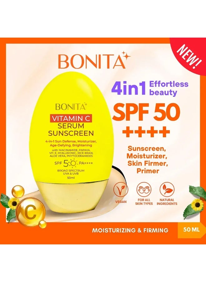 BONITA SPF50 PA++++ Sunscreen Moisturizer Primer with Phytoceramides 50ml - Image 1