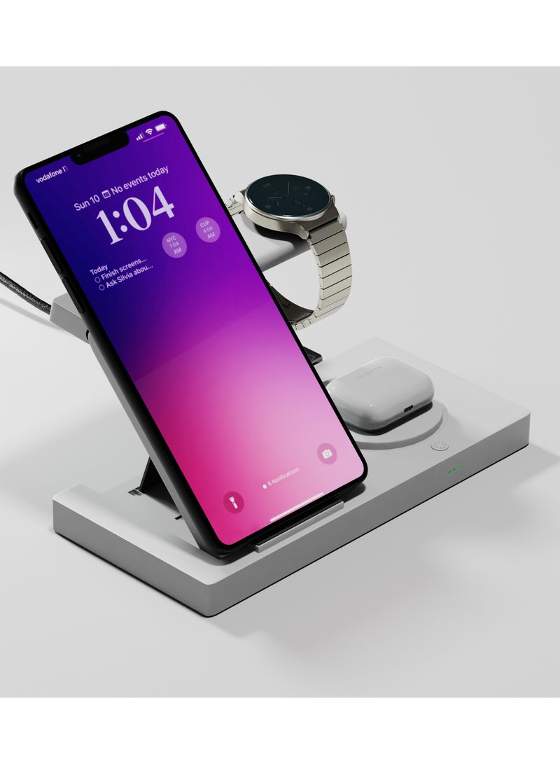 Max & Max 3-in-1 Wireless Charger Stand – Fast Charging Station for Mobile Phones, Smart Watches & Earbuds | Compact Magnetic Dock - Image 5