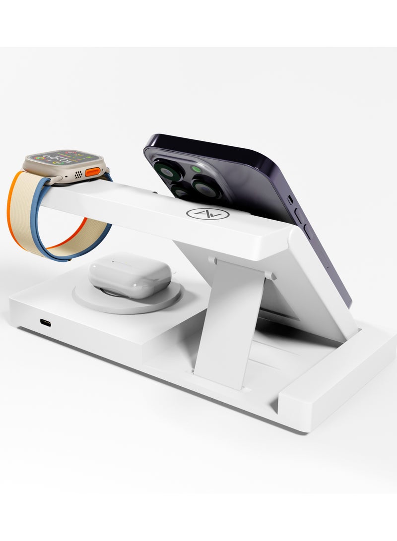 Max & Max 3-in-1 Wireless Charger Stand – Fast Charging Station for Mobile Phones, Smart Watches & Earbuds | Compact Magnetic Dock - Image 3