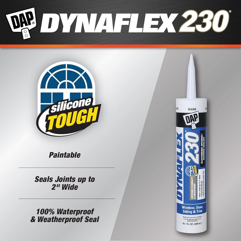 DAP Dynaflex 230 Premium Elastomeric Interior/Exterior Sealant - Clear - 10.1 fl oz - Image 2