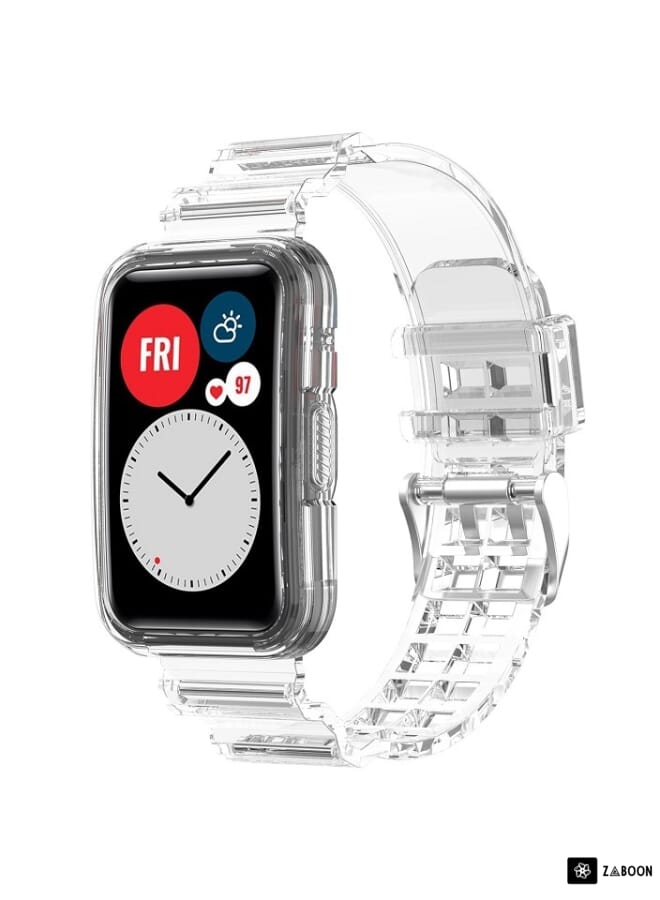 Zaboon Huawei Watch Fit 2 Integrated Transparent Silicone Watch Band - Image 1