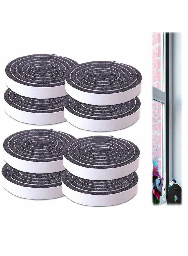 NIBEMINENT Seal Tape, Strong Adhesive Soundproof Shockproof Gap Sealing Foam Rubber Weather Stripping Strip Tape for Home Window Door Draught Excluder Air Conditioner 8 Rolls of 1M Long Each  - Image 1
