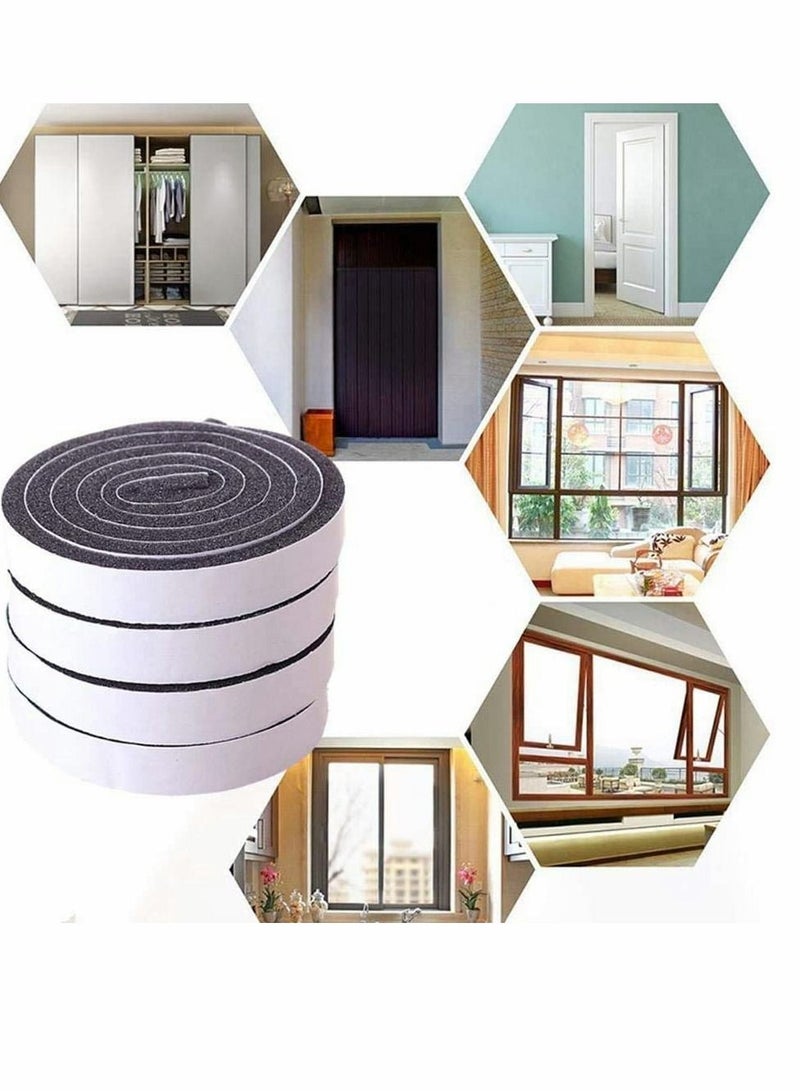 NIBEMINENT Seal Tape, Strong Adhesive Soundproof Shockproof Gap Sealing Foam Rubber Weather Stripping Strip Tape for Home Window Door Draught Excluder Air Conditioner 8 Rolls of 1M Long Each  - Image 5