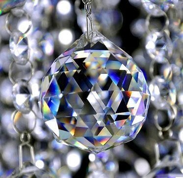 Pindia 2 pcs Fengshui Clear Crystal Hanging Ball for Good Luck & Prosperity (Pre Energized in Rock Salt) - Image 2
