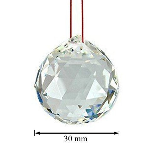 Pindia 2 pcs Fengshui Clear Crystal Hanging Ball for Good Luck & Prosperity (Pre Energized in Rock Salt) - Image 4