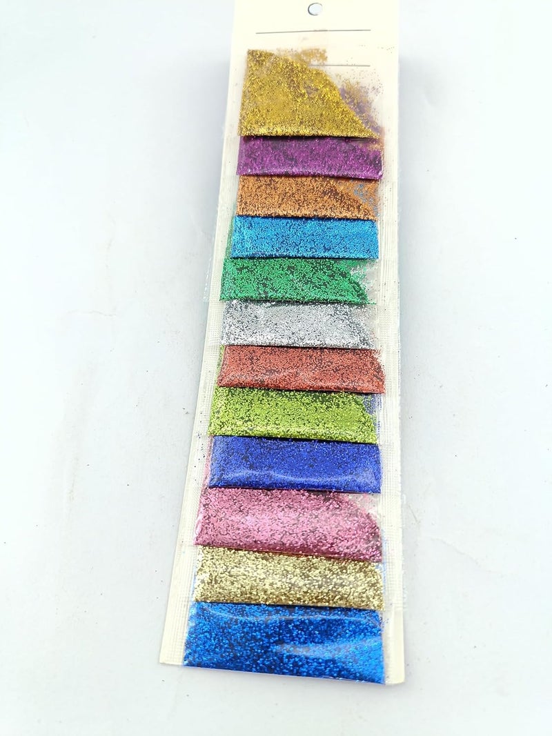 advancedestore Pack of 12Packets Small Giltter Powder for ProjectRangoli Purpose of Decration - Image 2