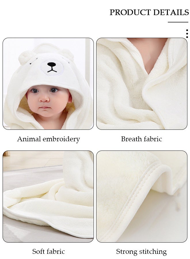 DUNISO مناشف حمام الأطفال حديثي الولادة بغطاء للرأس منشفة أطفال فائقة الامتصاص وناعمة من القطن بغطاء للرأس للطفل الرضيع للجنسين بغطاء للرأس منشفة حمام للأطفال - Image 3