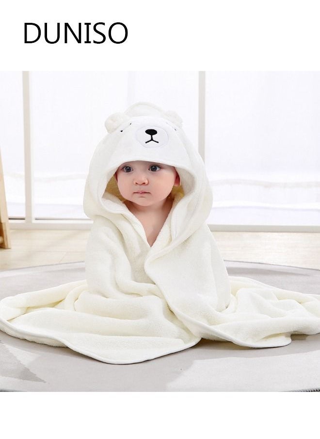 DUNISO - Baby Bath Towels Newborn Hooded Baby Towel Ultra Absorbent and Soft Cotton Hooded Washcloth for Baby Toddler Infant Unisex Hooded Baby Bath Towel - Image 1