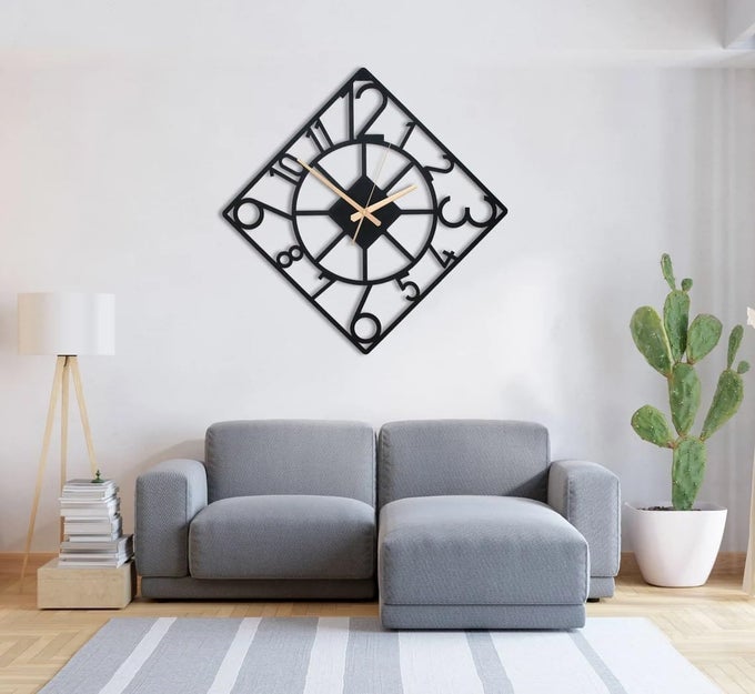 MATERIAL METAL WALL CLOCK BIG SIZE WALL CLOCK MODERN CLOCKS FOR LIVING ROOM STYLISH WALL CLOCKS FOR HOME ANTIQUE BIG SIZE MODERN WALL WATCH FOR HOME DECORBLACK40 CM DA104