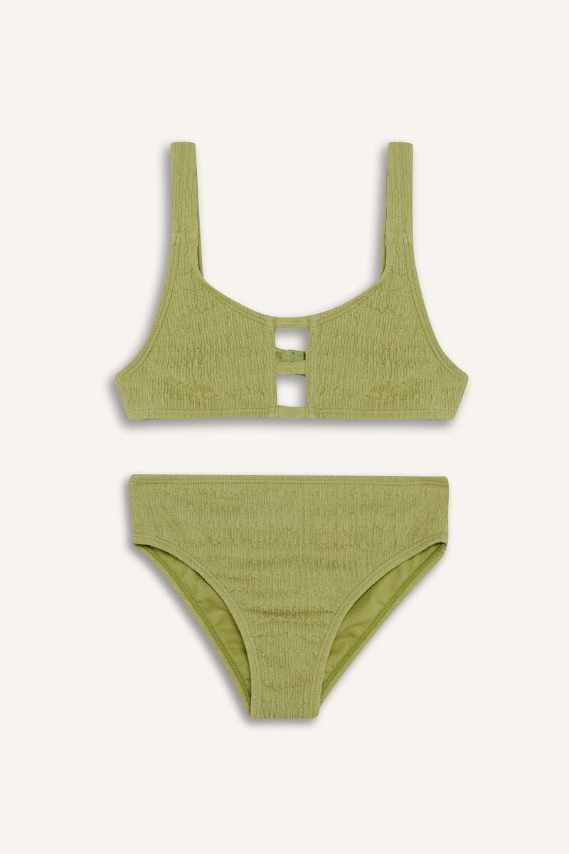 ديفاكتو طقم بكيني بناتي أخضر - قطعتين - Image 1