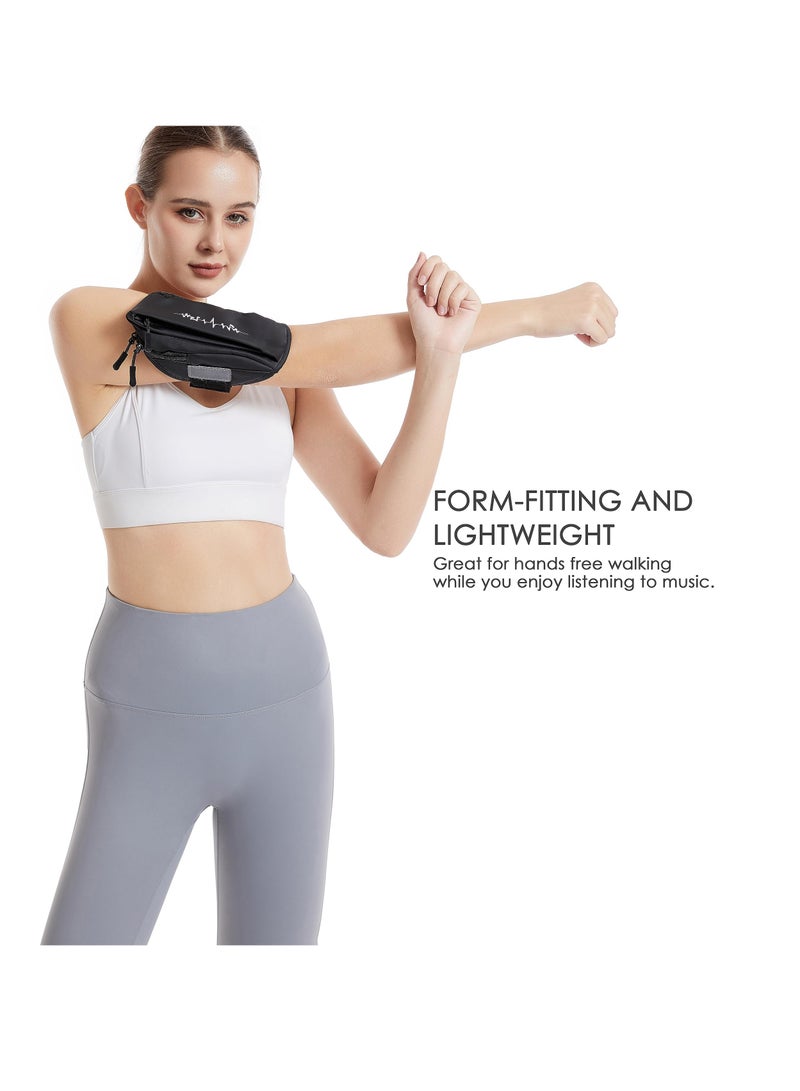 SYOSI سوار رياضي عالمي مريح للجري وحزام معصم وحامل هاتف محمول للتمرين، متوافق مع iPhone 14/Plus/Pro/13/12/11 Samsung Galaxy All Phones، قابل للتعديل (أسود) - Image 5