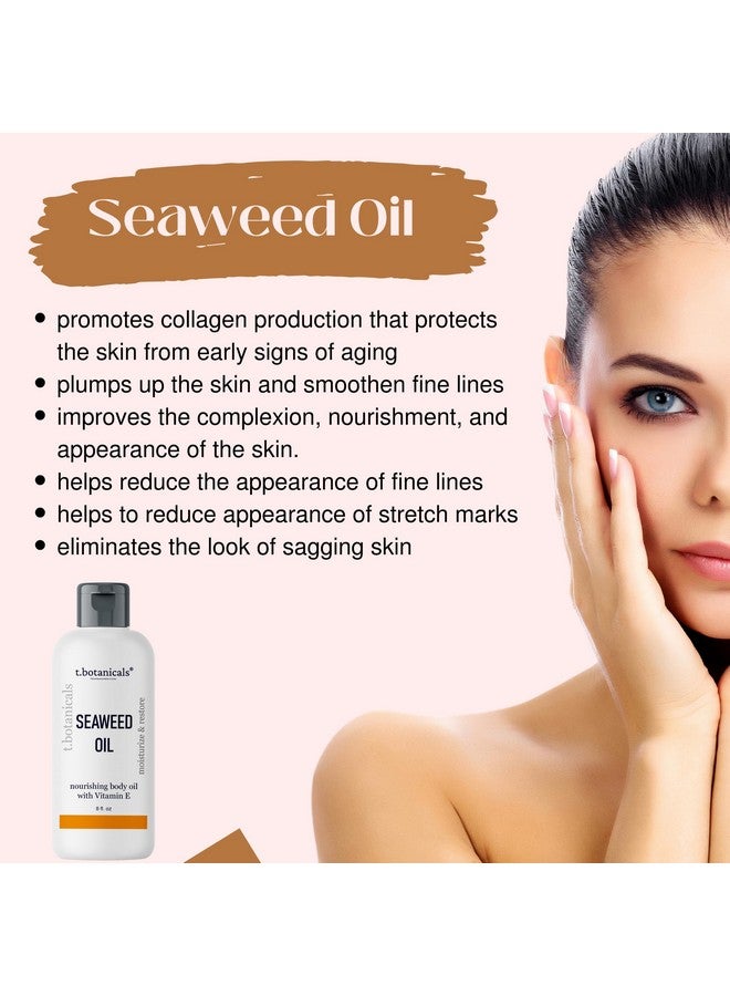 t.botanicals زيت الجسم من الطحالب 8 أونصات. زيت طحالب البحر المغذي سريع الامتصاص مشدود مضاد للشيخوخة زيت غير دهني للتدليك نهاراً وليلاً مرطب من الطحالب للبشرة الجافة والباهتة والمترهلة للوجه والشعر والقدمين واليدين (حمضيات) - Image 2