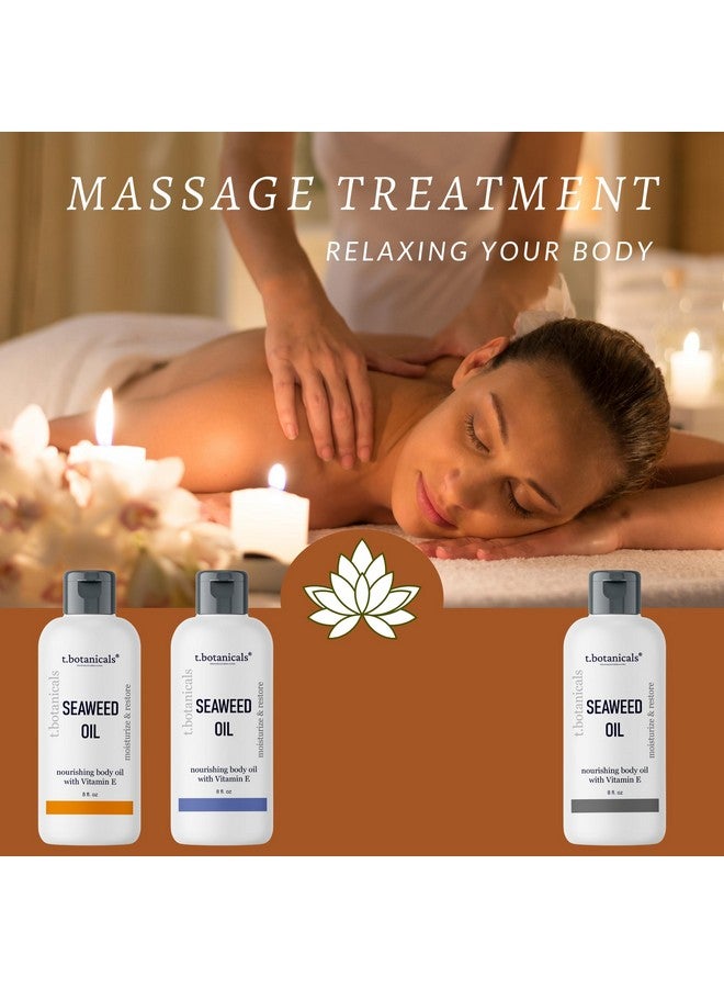 t.botanicals زيت الجسم من الطحالب 8 أونصات. زيت طحالب البحر المغذي سريع الامتصاص مشدود مضاد للشيخوخة زيت غير دهني للتدليك نهاراً وليلاً مرطب من الطحالب للبشرة الجافة والباهتة والمترهلة للوجه والشعر والقدمين واليدين (حمضيات) - Image 4