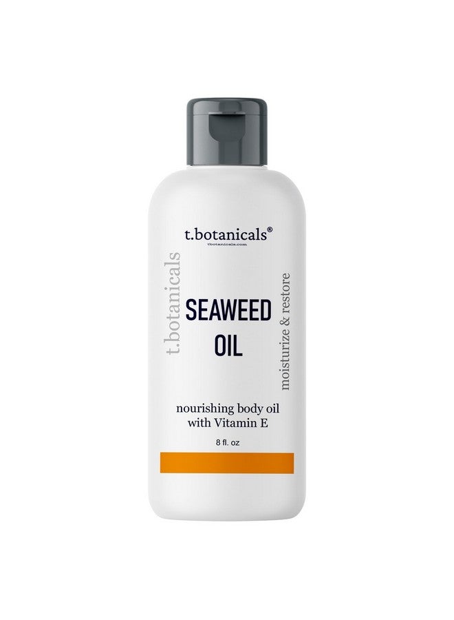 t.botanicals زيت الجسم من الطحالب 8 أونصات. زيت طحالب البحر المغذي سريع الامتصاص مشدود مضاد للشيخوخة زيت غير دهني للتدليك نهاراً وليلاً مرطب من الطحالب للبشرة الجافة والباهتة والمترهلة للوجه والشعر والقدمين واليدين (حمضيات) - Image 1