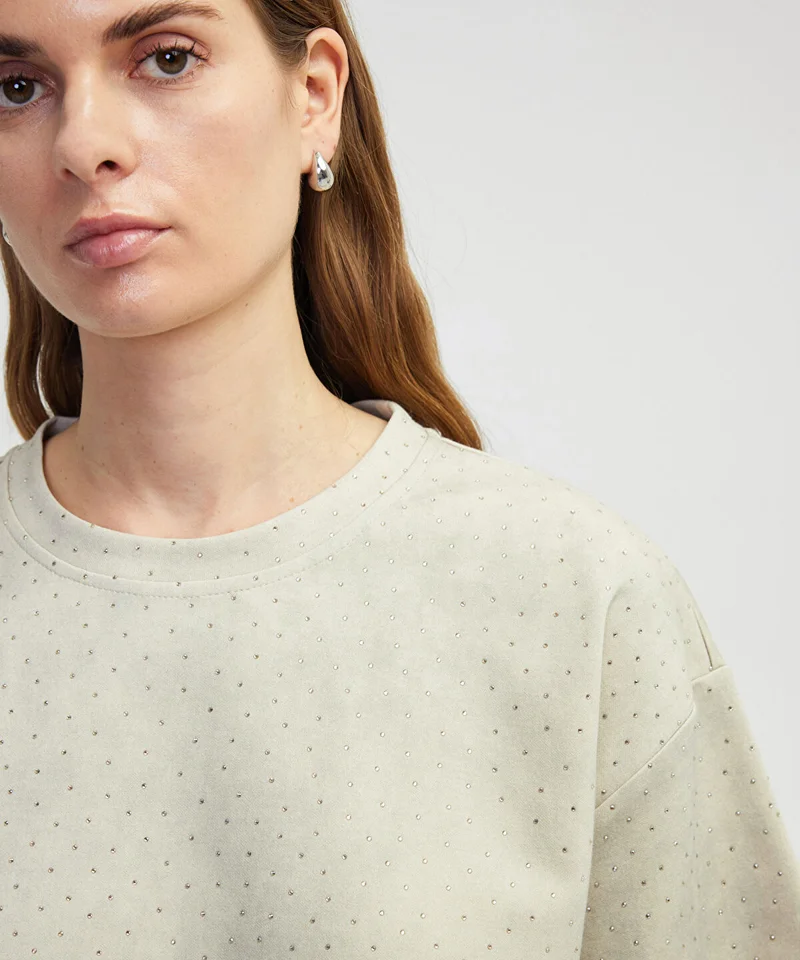 Ipekyol Oversize Rhinestone T-Shirt