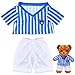Bunnycool 2 Pcs PJs Bear Clothes Outfit Fit Most 1216 Inch Bears Stuffed Clothes Pajamas Plushy for Stuffed Pre Kindergarten ToysBlue WhiteSoccer - Image 2