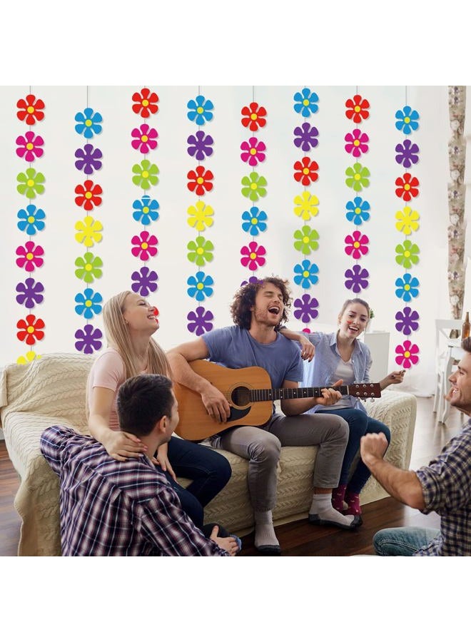 Tevxj 12 Packs Flower Paper Garland kit Decorations Spring Flower Paper Cutouts 60's Hippie Party Banners Groovy Hippie Hanging Swirl Peace and Love for Birthday Party Baby Shower Home Favor Supplies - Image 3