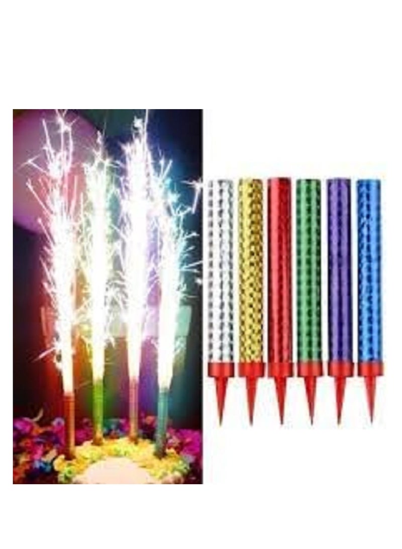 Colorful Birthday Candles 6 Pieces Fun Light Effects Cone Design Bright Assorted Colors for a Special Celebration for Kids and Adults Perfect for Cake Decoration, Party Supplies - Image 1