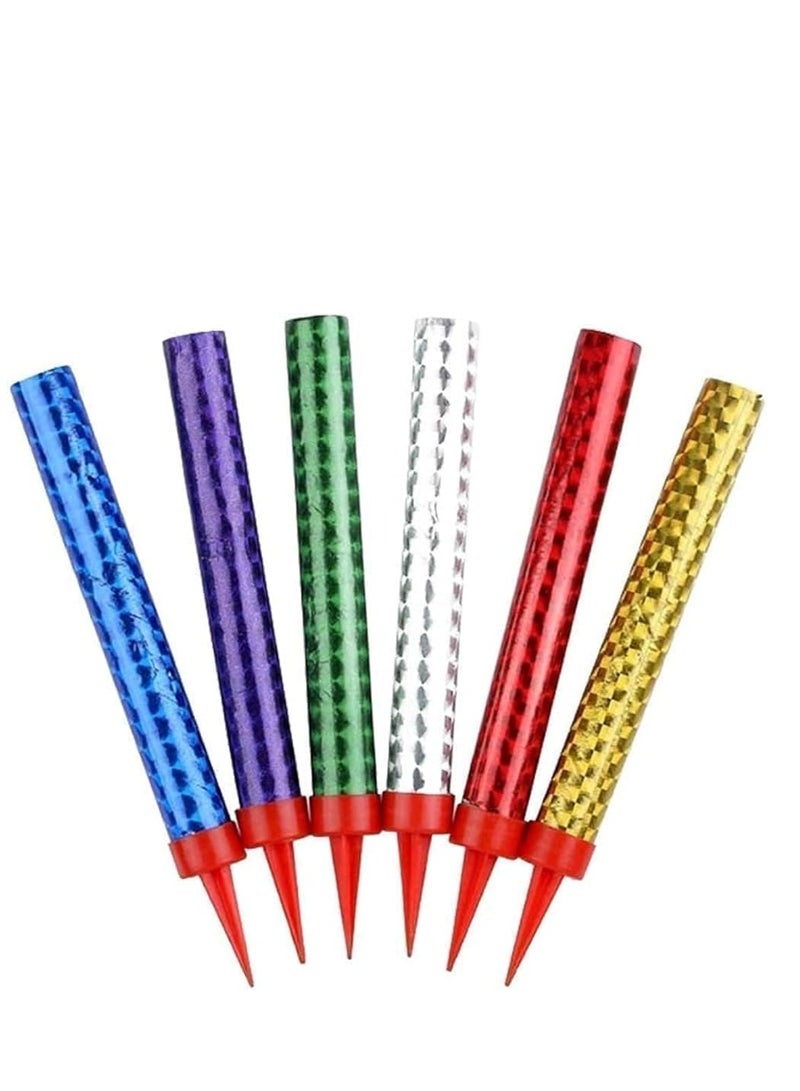 Colorful Birthday Candles 6 Pieces Fun Light Effects Cone Design Bright Assorted Colors for a Special Celebration for Kids and Adults Perfect for Cake Decoration, Party Supplies - Image 2