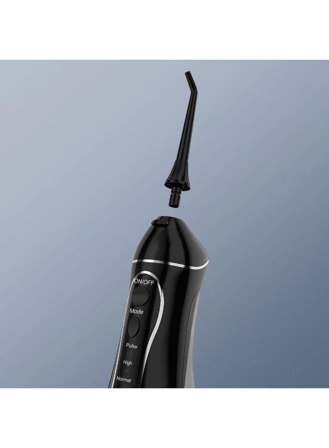 h2ofloss Water Flosser For Teeth Cordless Portable Oral Irrigator Flosser 5 Cleaning Modes And 6 Jet Tips, Ipx7 Waterproof - Black 300ml BLACK - Image 3