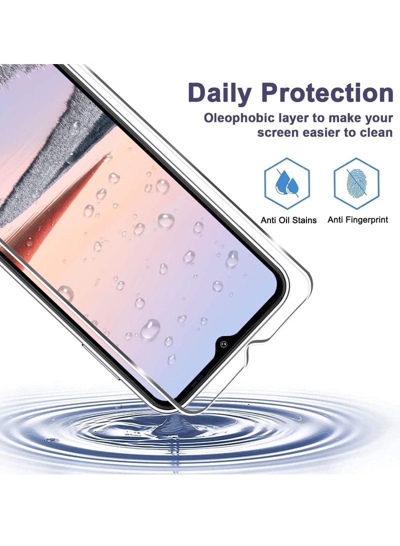 بورتوني واقي شاشة Galaxy A14 5G عبوة من 3 غشاء زجاجي مقوى عالي الدقة 9H صلابة مقاومة للخدش HD وضوح سهل التركيب زجاج خالٍ من الفقاعات لهاتف Samsung Galaxy A14 5G - Image 3