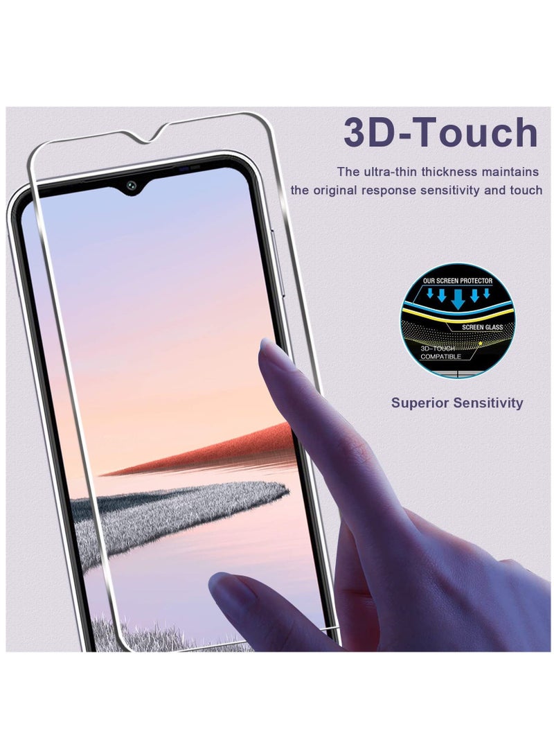 بورتوني واقي شاشة Galaxy A14 5G عبوة من 3 غشاء زجاجي مقوى عالي الدقة 9H صلابة مقاومة للخدش HD وضوح سهل التركيب زجاج خالٍ من الفقاعات لهاتف Samsung Galaxy A14 5G - Image 4