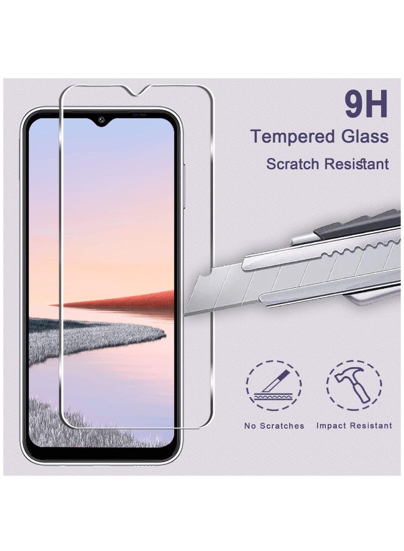 بورتوني واقي شاشة Galaxy A14 5G عبوة من 3 غشاء زجاجي مقوى عالي الدقة 9H صلابة مقاومة للخدش HD وضوح سهل التركيب زجاج خالٍ من الفقاعات لهاتف Samsung Galaxy A14 5G - Image 2