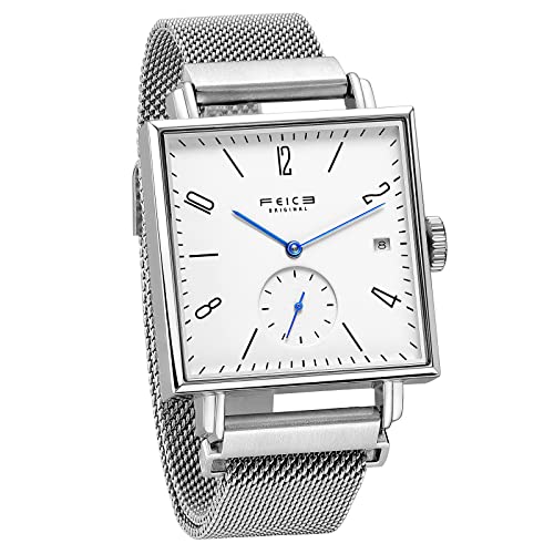 FEICE Minimalistic Watch Men's Automatic Watch Minimalist Square Wrist Watch Stainless Steel Leather Bands Sapphire Mirror Mechanical Watches for Women Unisex #FM301 - Image 1