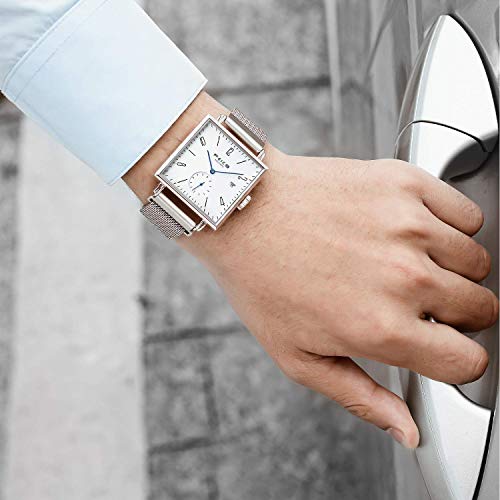 FEICE Minimalistic Watch Men's Automatic Watch Minimalist Square Wrist Watch Stainless Steel Leather Bands Sapphire Mirror Mechanical Watches for Women Unisex #FM301 - Image 4