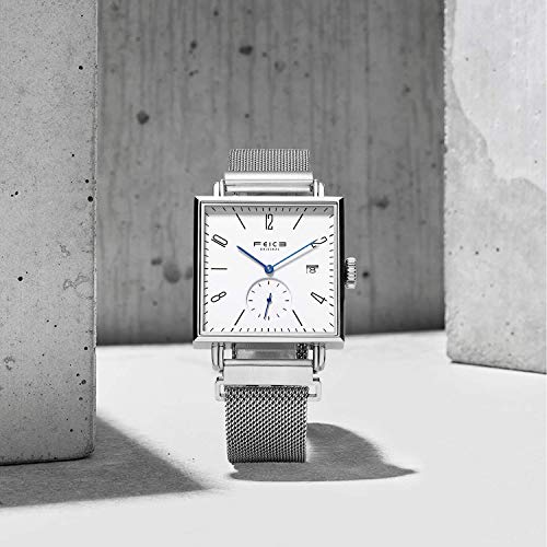 FEICE Minimalistic Watch Men's Automatic Watch Minimalist Square Wrist Watch Stainless Steel Leather Bands Sapphire Mirror Mechanical Watches for Women Unisex #FM301 - Image 3