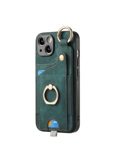 Case Cover For iPhone 6 Plus / 6s Plus Retro Skin-feel Ring Card Bag Phone Case with Hang Loop Green