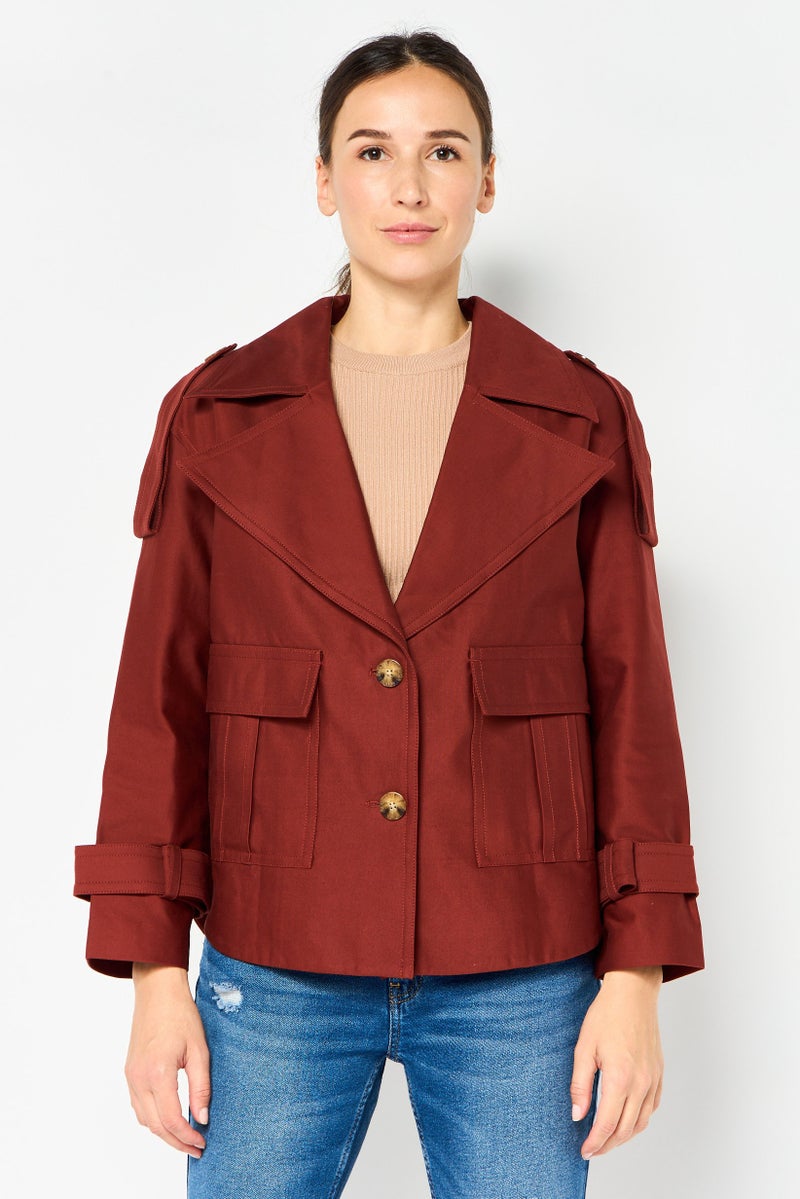 VERO MODA Women Solid Jacket Shirt, Rust - Image 1