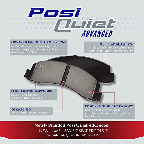 Centric Parts Centric 105.14510 POSI-QUIET Automotive Rear Brake Pads for Select Acura, Honda Model Years - Image 2