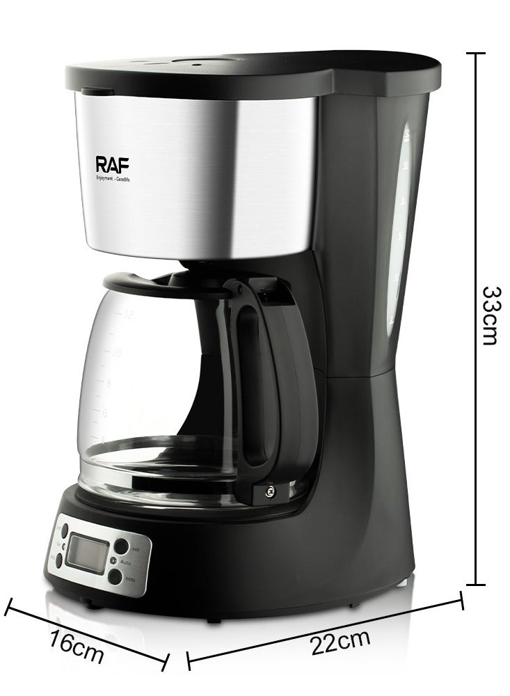 RAF Coffee Maker – 1000W Electric Coffee Machine, 1.5L Large Capacity, Auto-Drip Function, Glass Carafe, Easy Clean, Programmable Timer - Image 4